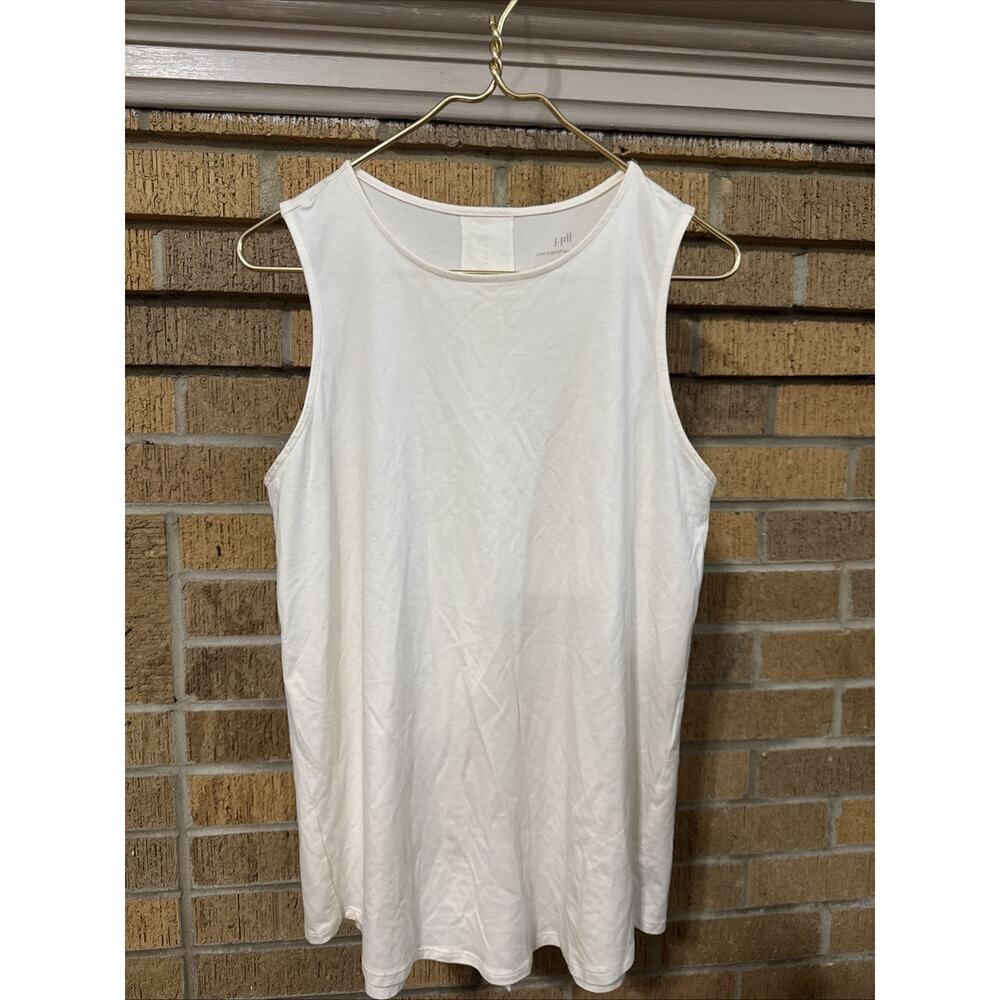 J. Jill Top Medium LUXE SUPIMA Sleeveless Tank Top Cream Modal Minimalist Soft